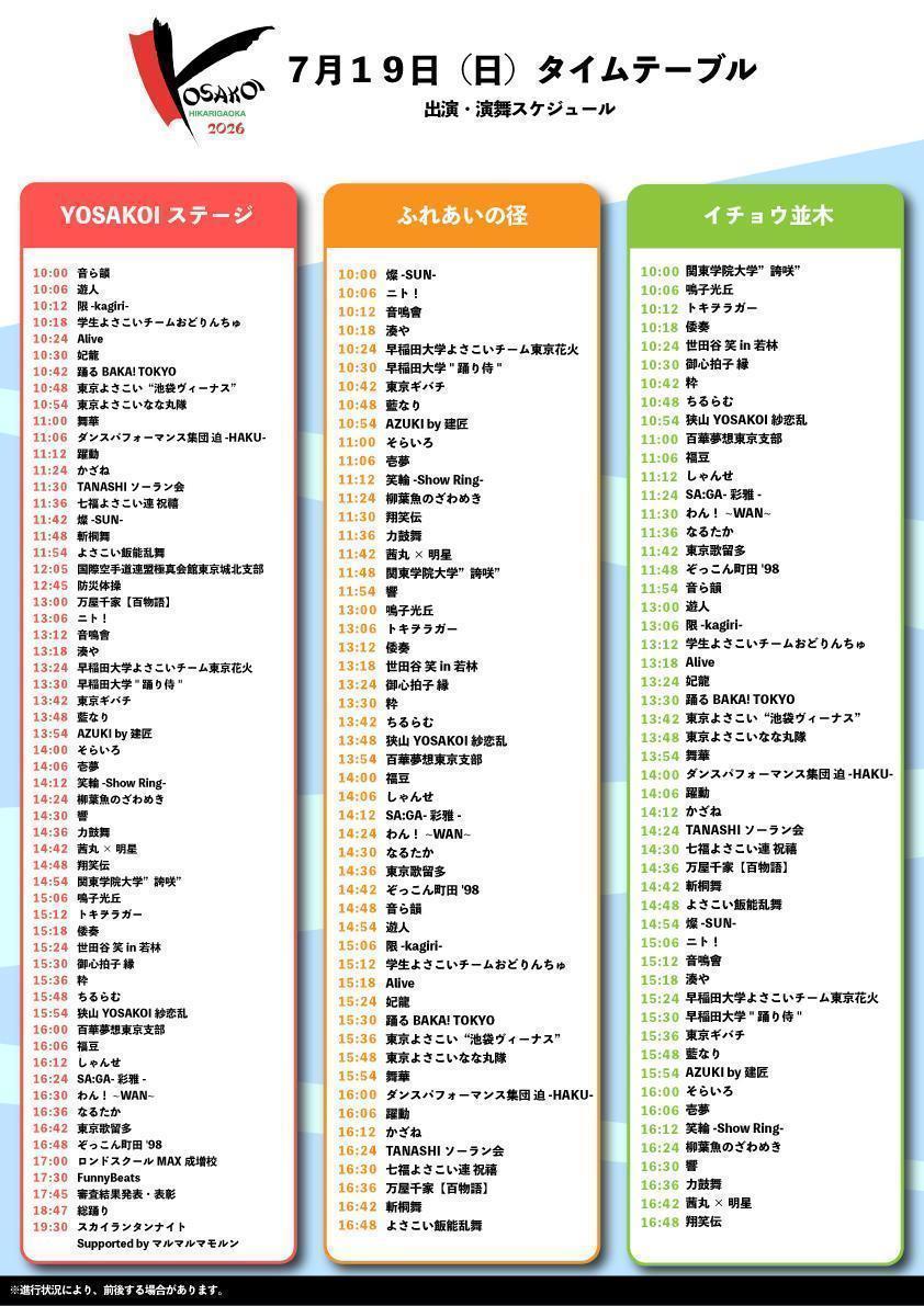 （開催直前！）どこよりも早い【よさこい祭りin光が丘2026】情報！！！＝その２＝ 3