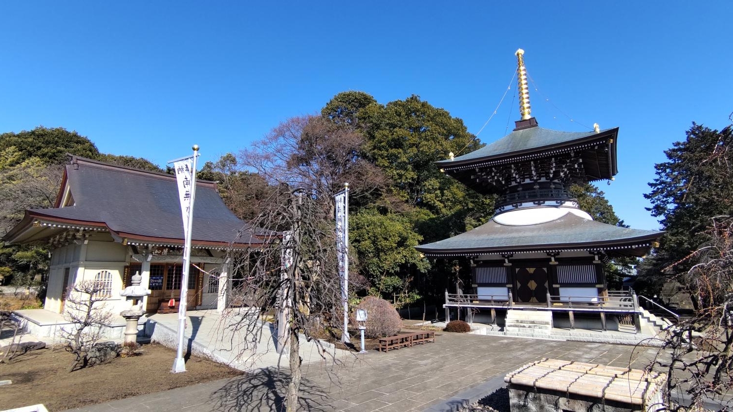 三宝寺　根本大塔と観音堂