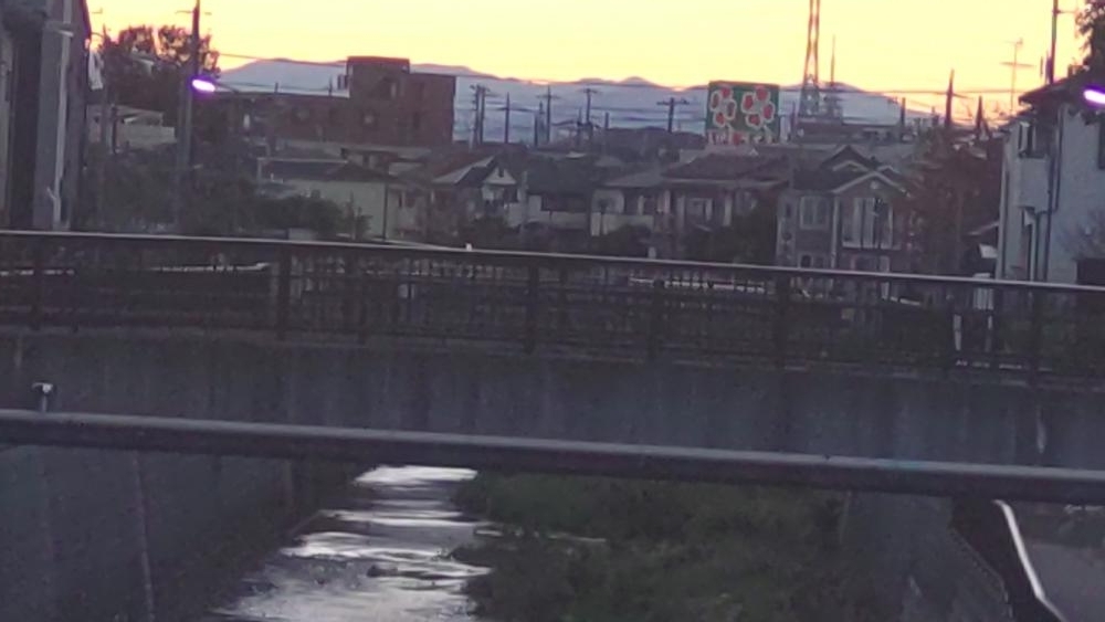 夕日の富士山と甲州アルプス 2