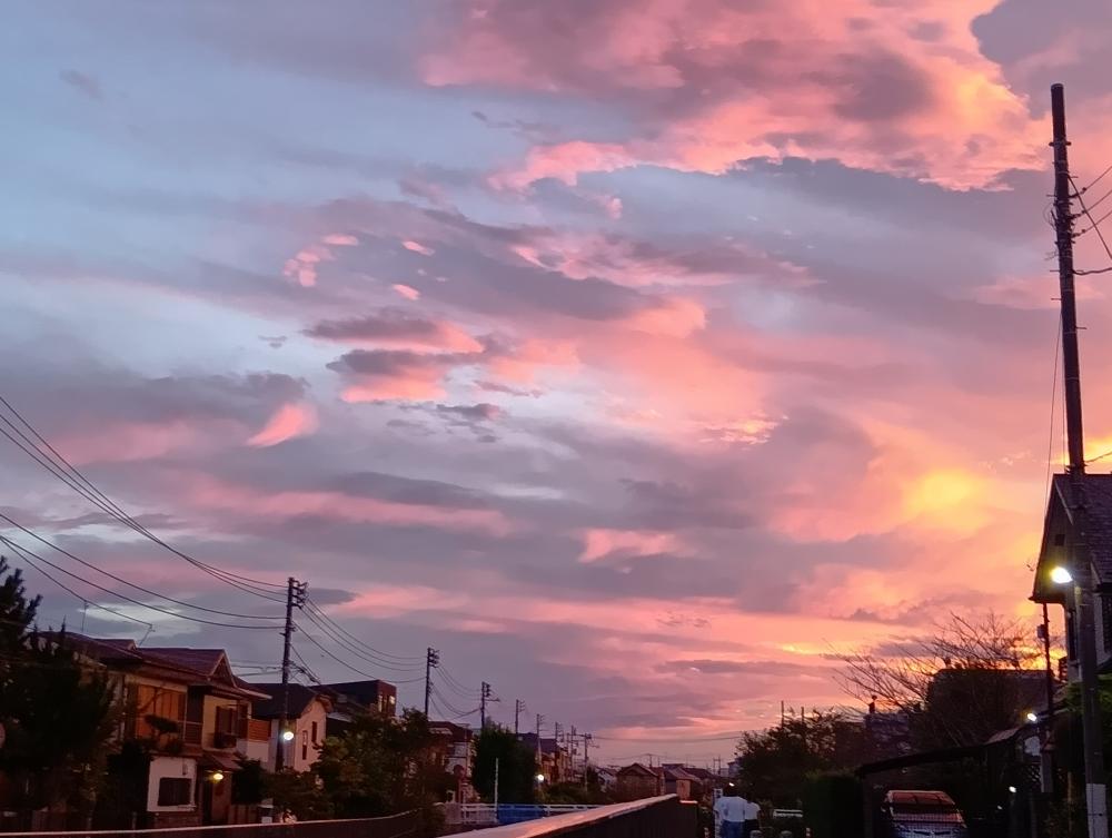 夕焼けとビル～石神井川から石神井公園駅方面～ 4