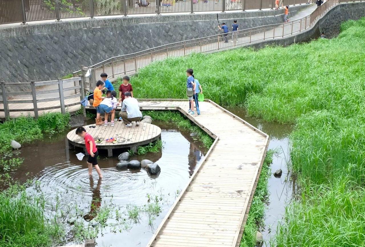 ４.	白子川で水辺の生きものと触れ合う